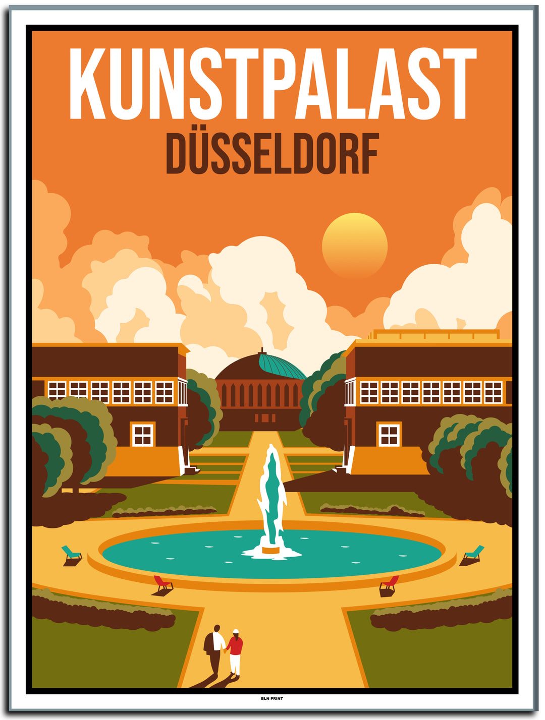 vintage kunstdruck poster Kunstpalast Düsseldorf #30x40cm-weier-farbrand