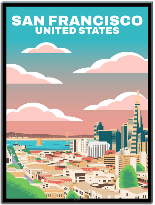 vintage travel poster San Francisco #40x50cm-schwarzer-farbrand