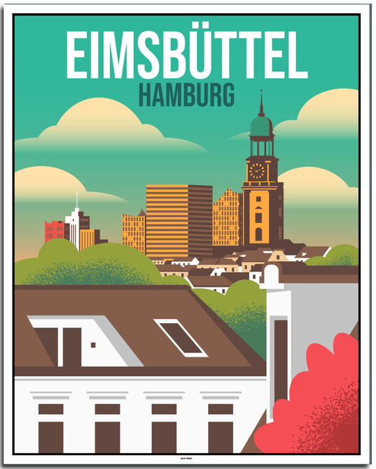 intage hamburg poster shop #40x50cm-weier-farbrand