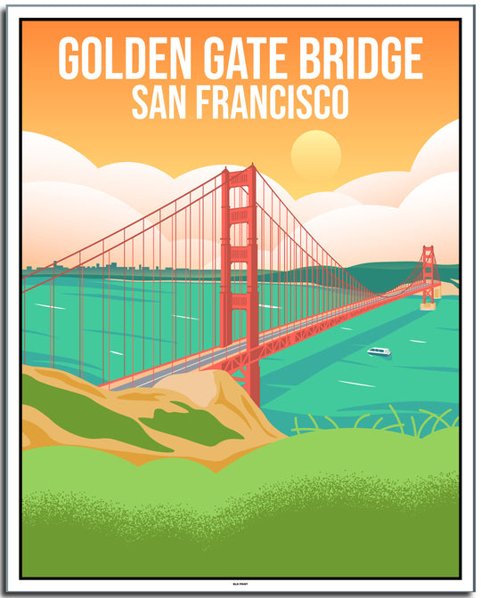 vintage travel poster San Francisco #40x50cm-white-color-border