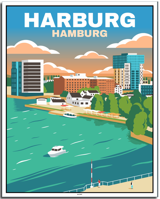 intage hamburg poster shop #40x50cm-weier-farbrand