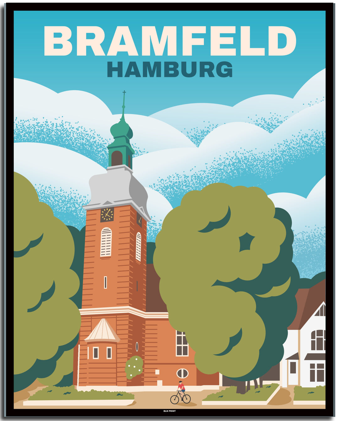 vintage hamburg poster shop #40x50cm-schwarzer-farbrand