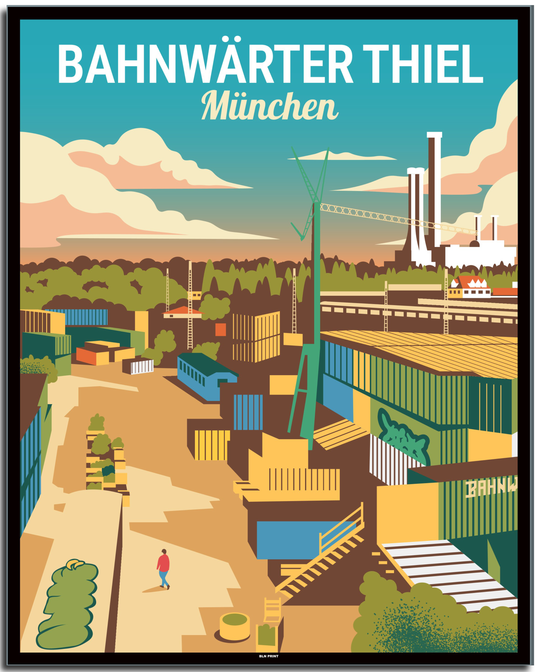 vintage münchen poster shop #40x50cm-schwarzer-farbrand