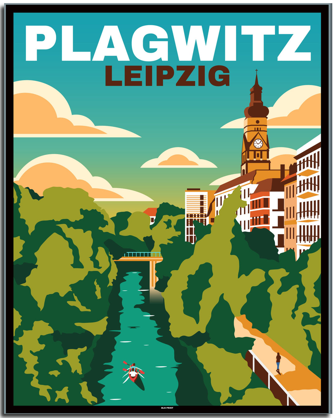 vintage leipzig poster shop #40x50cm-schwarzer-farbrand