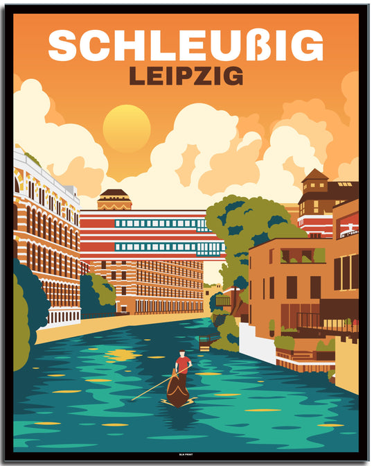 vintage leipzig poster shop #40x50cm-schwarzer-farbrand