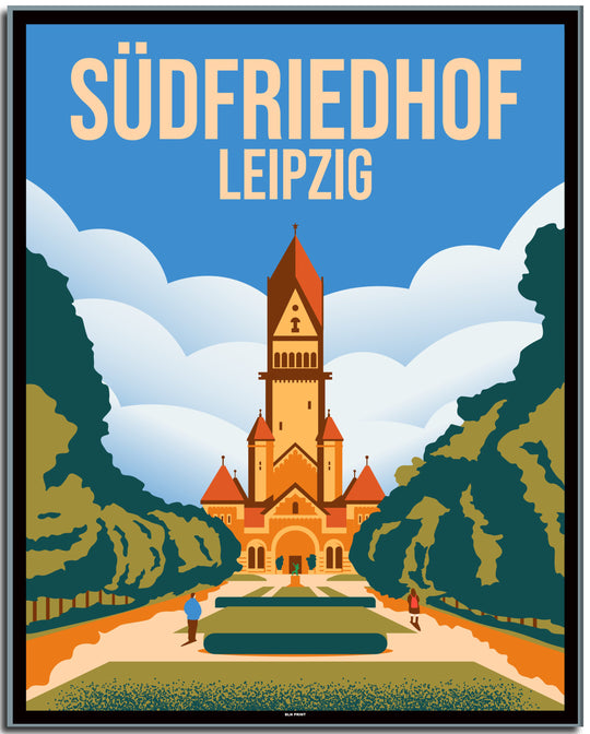Südfriedhof Leipzig (1) - Vintage Travel Poster