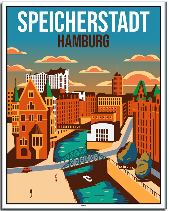 vintage hamburg poster shop #40x50cm-weier-farbrand