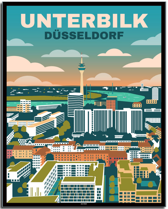 vintage düsseldorf poster shop #40x50cm-schwarzer-farbrand