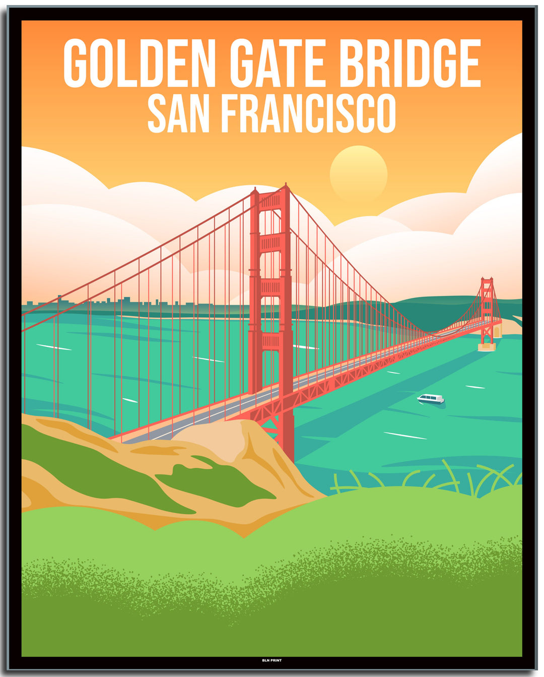vintage travel poster San Francisco #40x50cm-schwarzer-farbrand