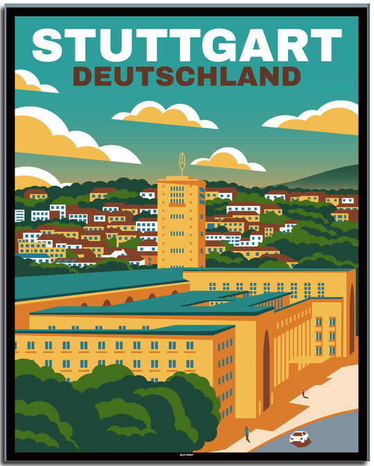 vintage stuttgart poster shop #40x50cm-schwarzer-farbrand