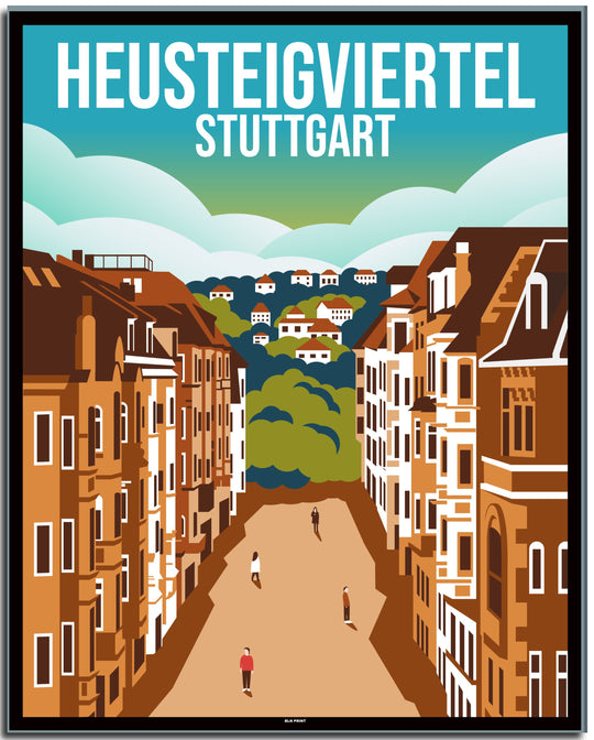 vintage stuttgart poster shop #40x50cm-schwarzer-farbrand