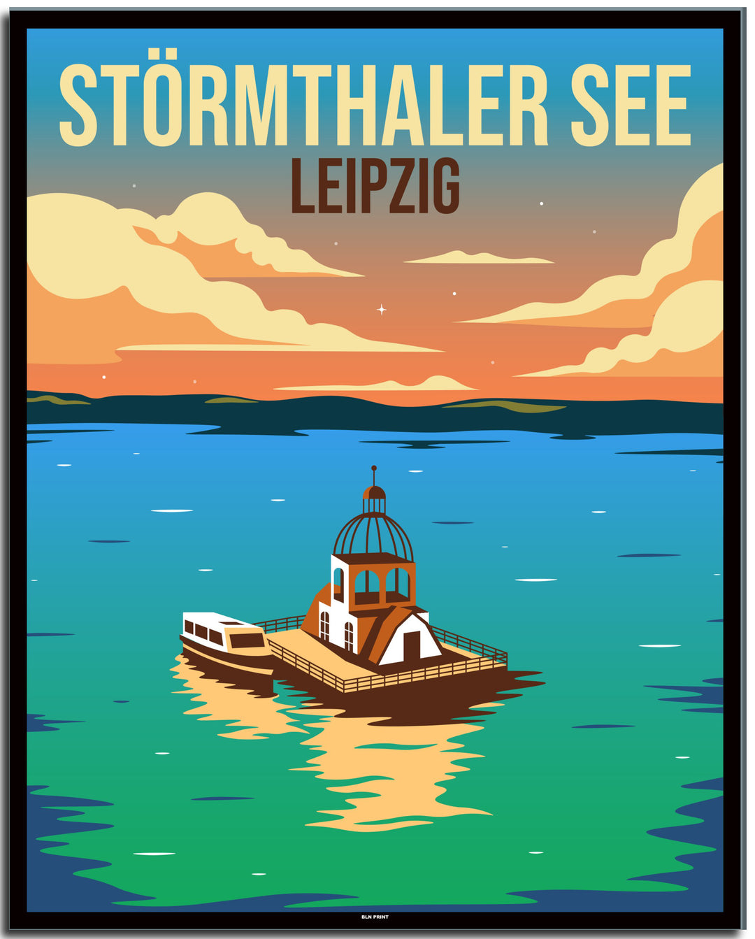 vintage leipzig poster shop #40x50cm-schwarzer-farbrand