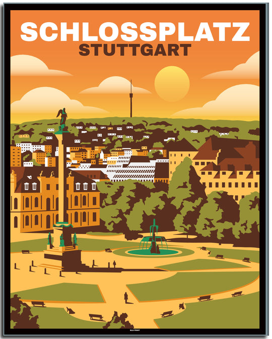vintage stuttgart poster shop #40x50cm-schwarzer-farbrand