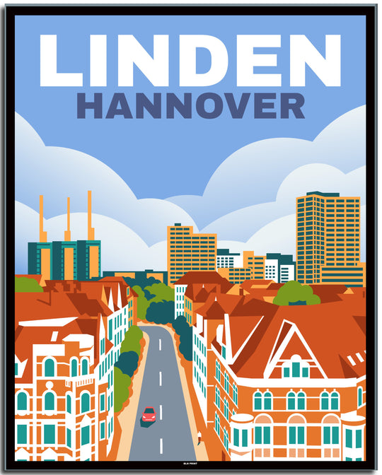 vintage hannover poster shop #40x50cm-schwarzer-farbrand