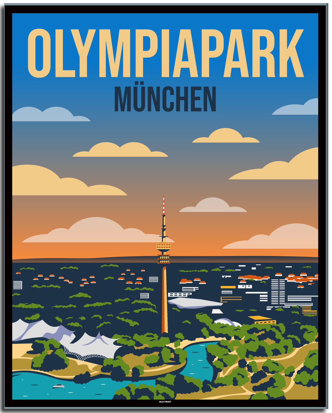 vintage münchen poster shop #40x50cm-schwarzer-farbrand