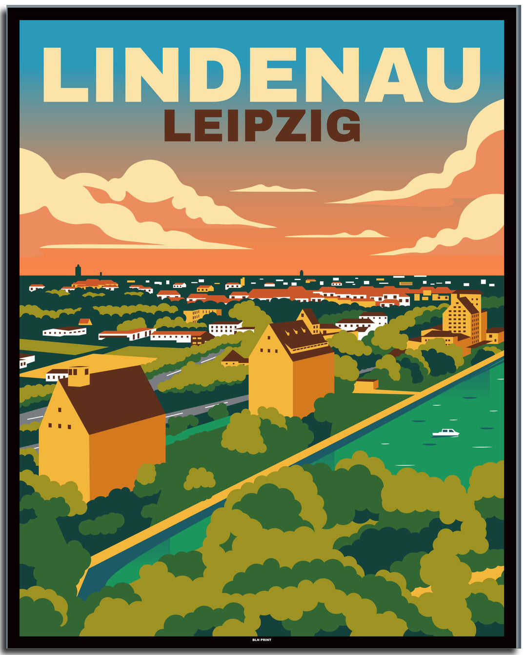 vintage leipzig poster shop #40x50cm-schwarzer-farbrand