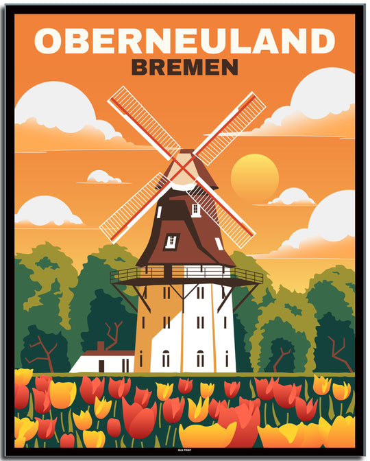 vintage bremen poster shop #40x50cm-schwarzer-farbrand