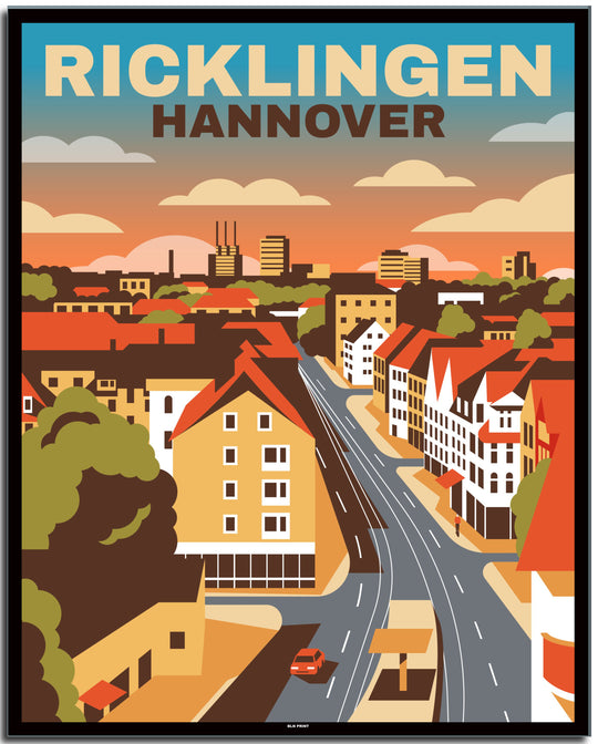 vintage hannover poster shop #40x50cm-schwarzer-farbrand