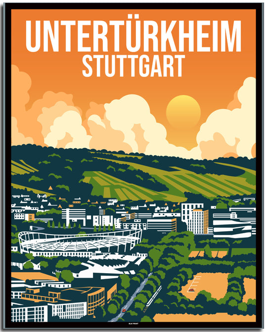 vintage stuttgart poster shop #40x50cm-schwarzer-farbrand