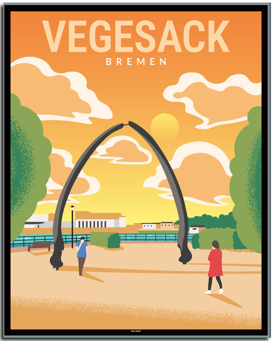 vintage bremen poster shop #40x50cm-schwarzer-farbrand