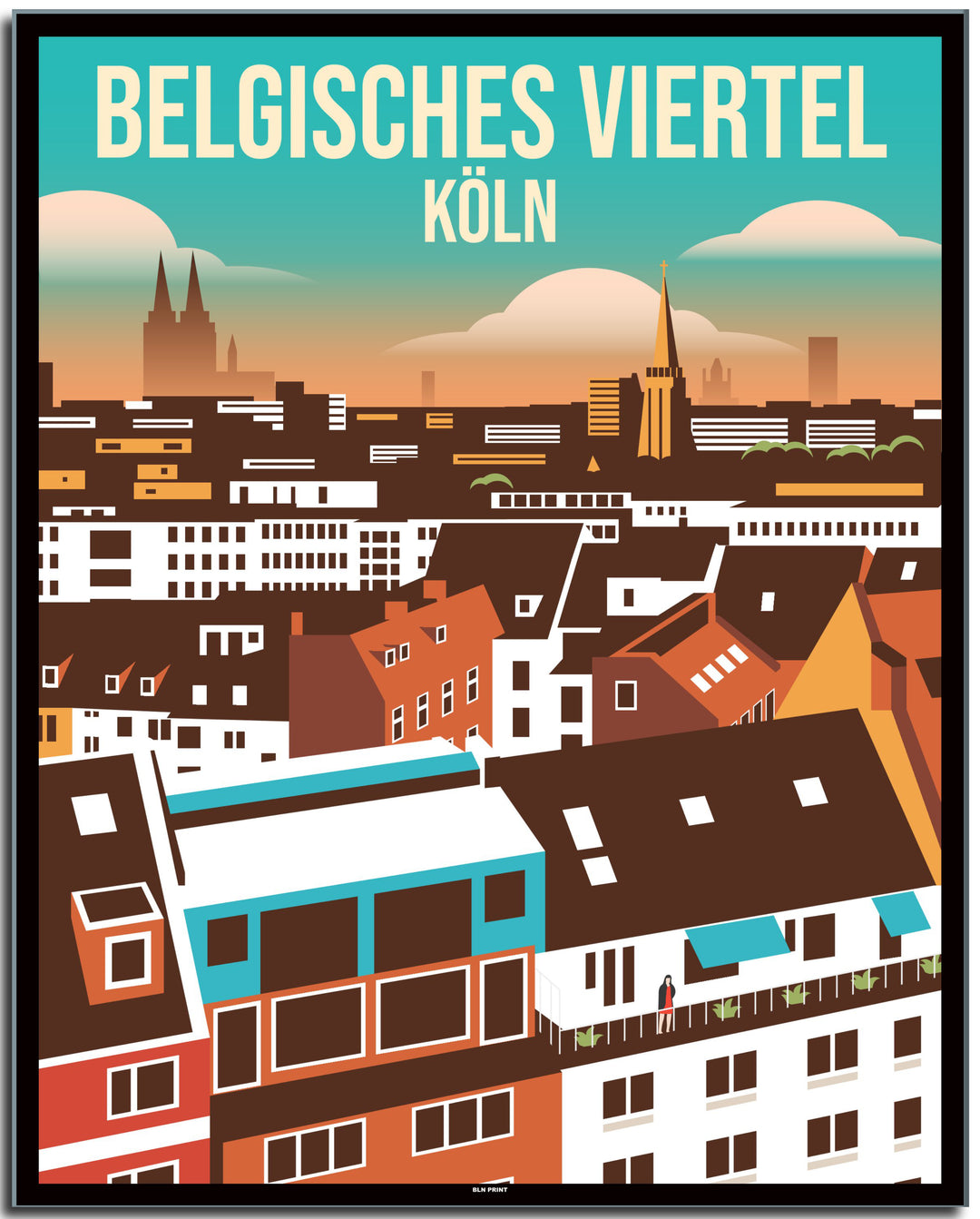 vintage köln poster shop #40x50cm-schwarzer-farbrand