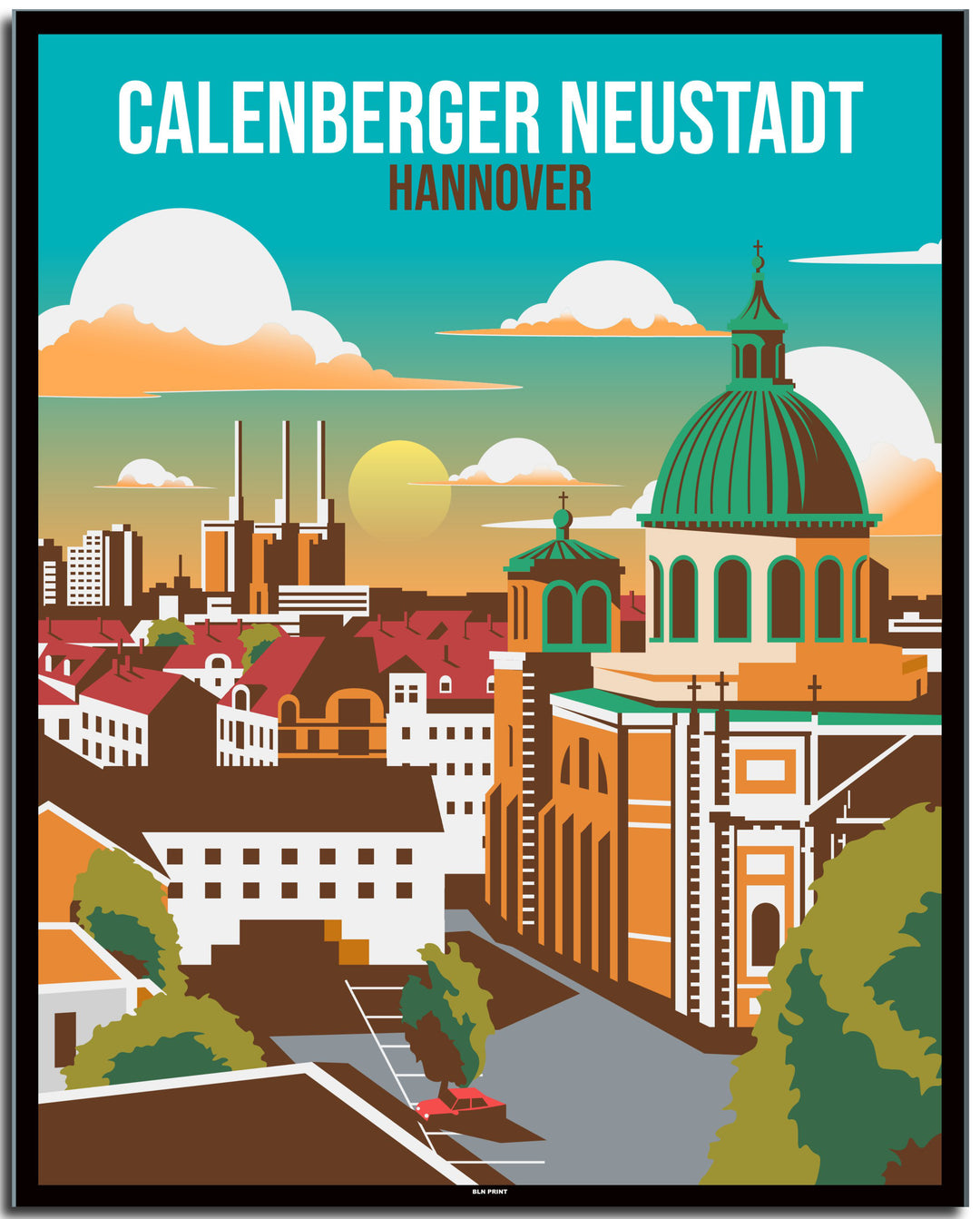 vintage hannover poster shop #40x50cm-schwarzer-farbrand