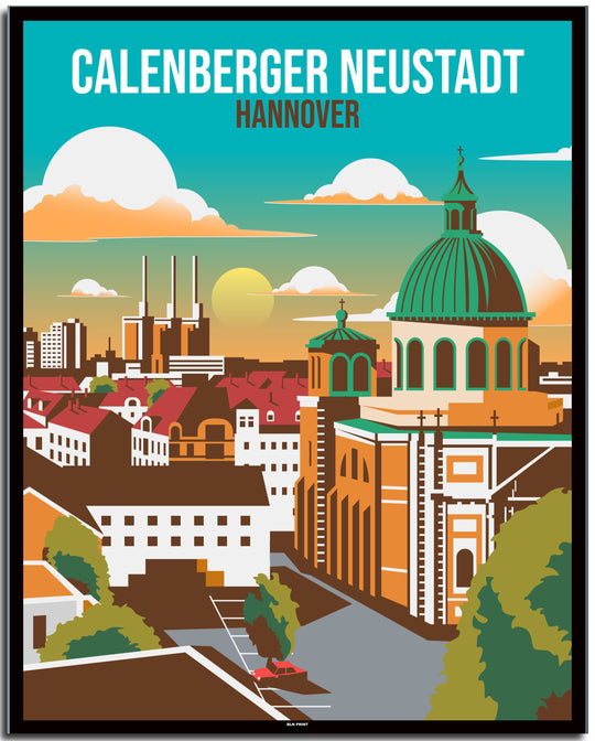 vintage hannover poster shop #40x50cm-schwarzer-farbrand