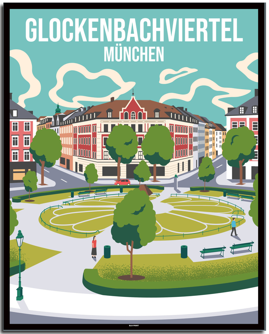 vintage münchen poster shop #40x50cm-schwarzer-farbrand