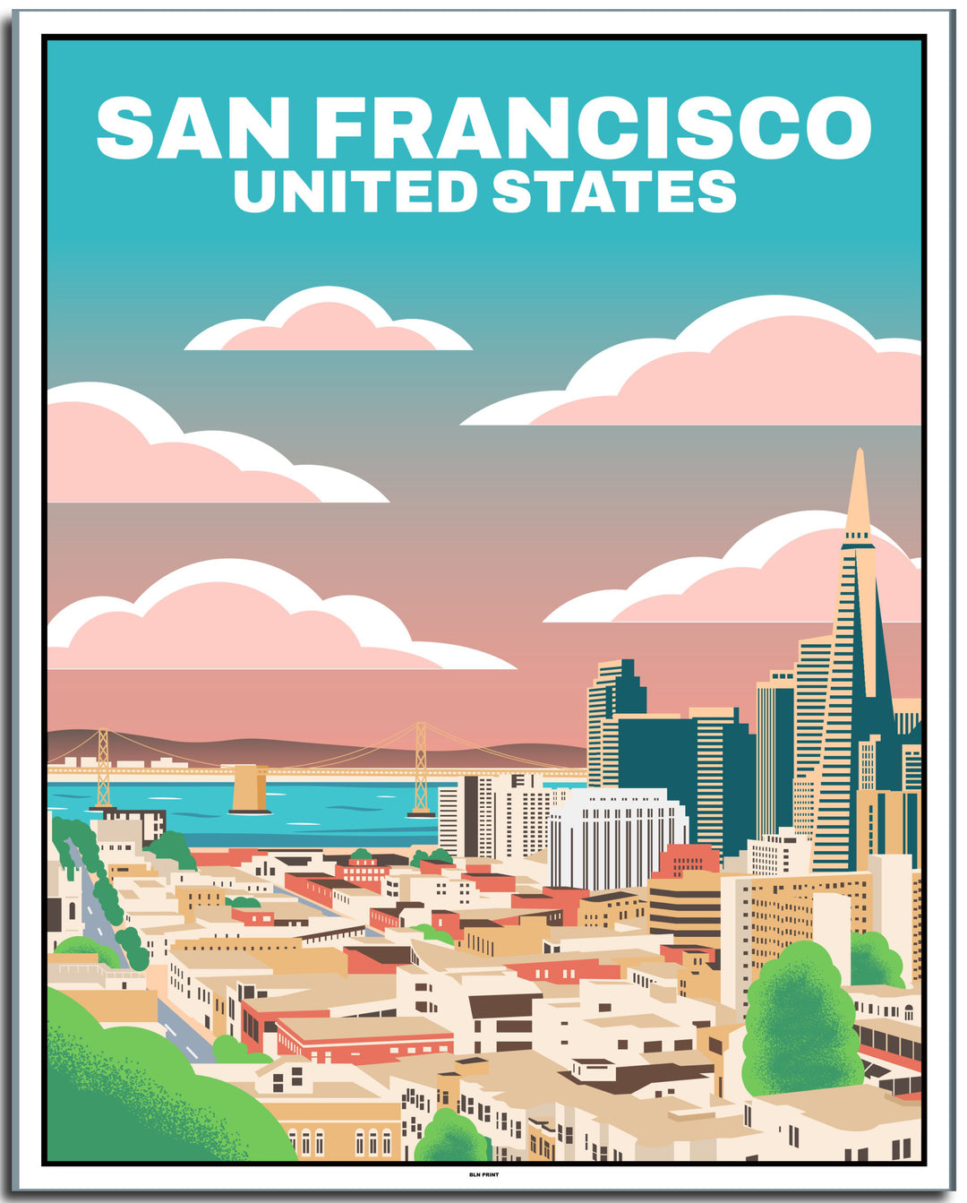 vintage travel poster San Francisco #40x50cm-weier-farbrand