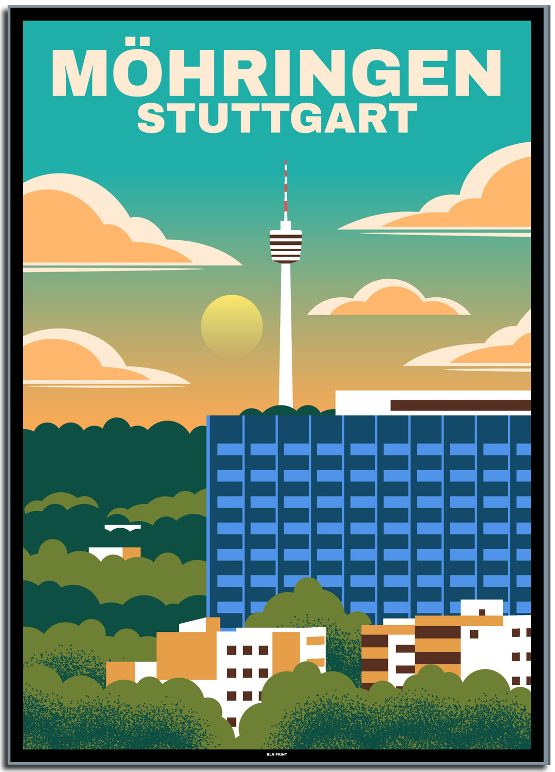 vintage stuttgart poster shop #50x70cm-schwarzer-farbrand