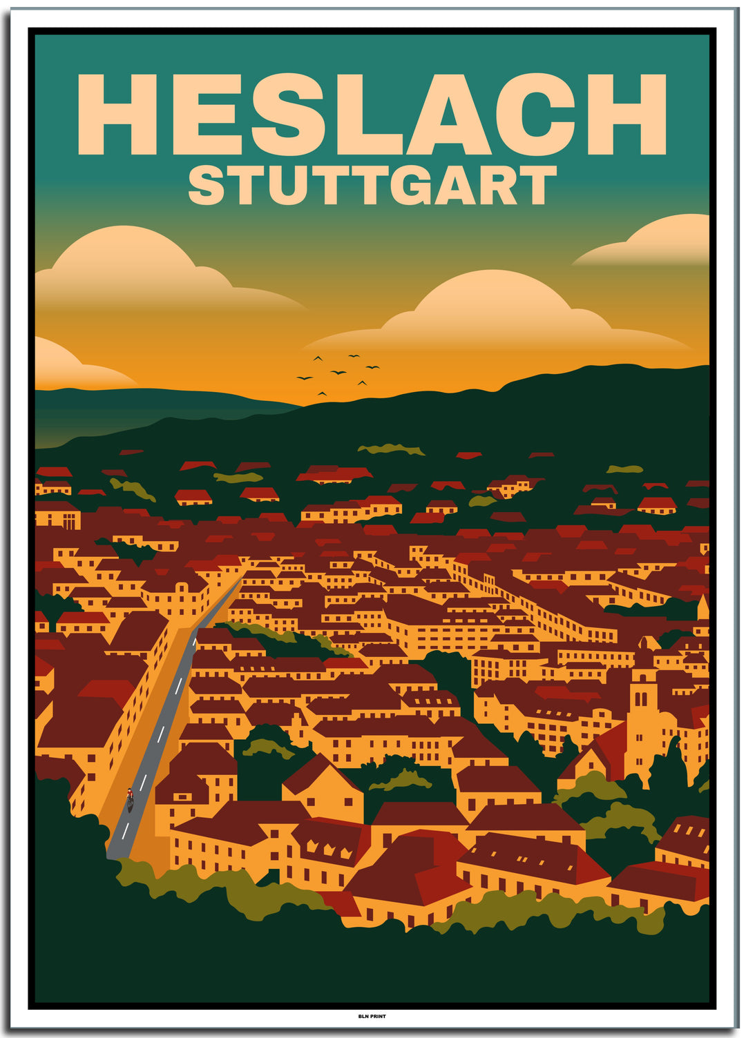vintage stuttgart poster shop #50x70cm-weier-farbrand
