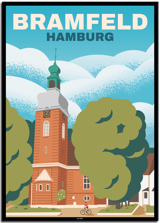 vintage hamburg poster shop #50x70cm-schwarzer-farbrand