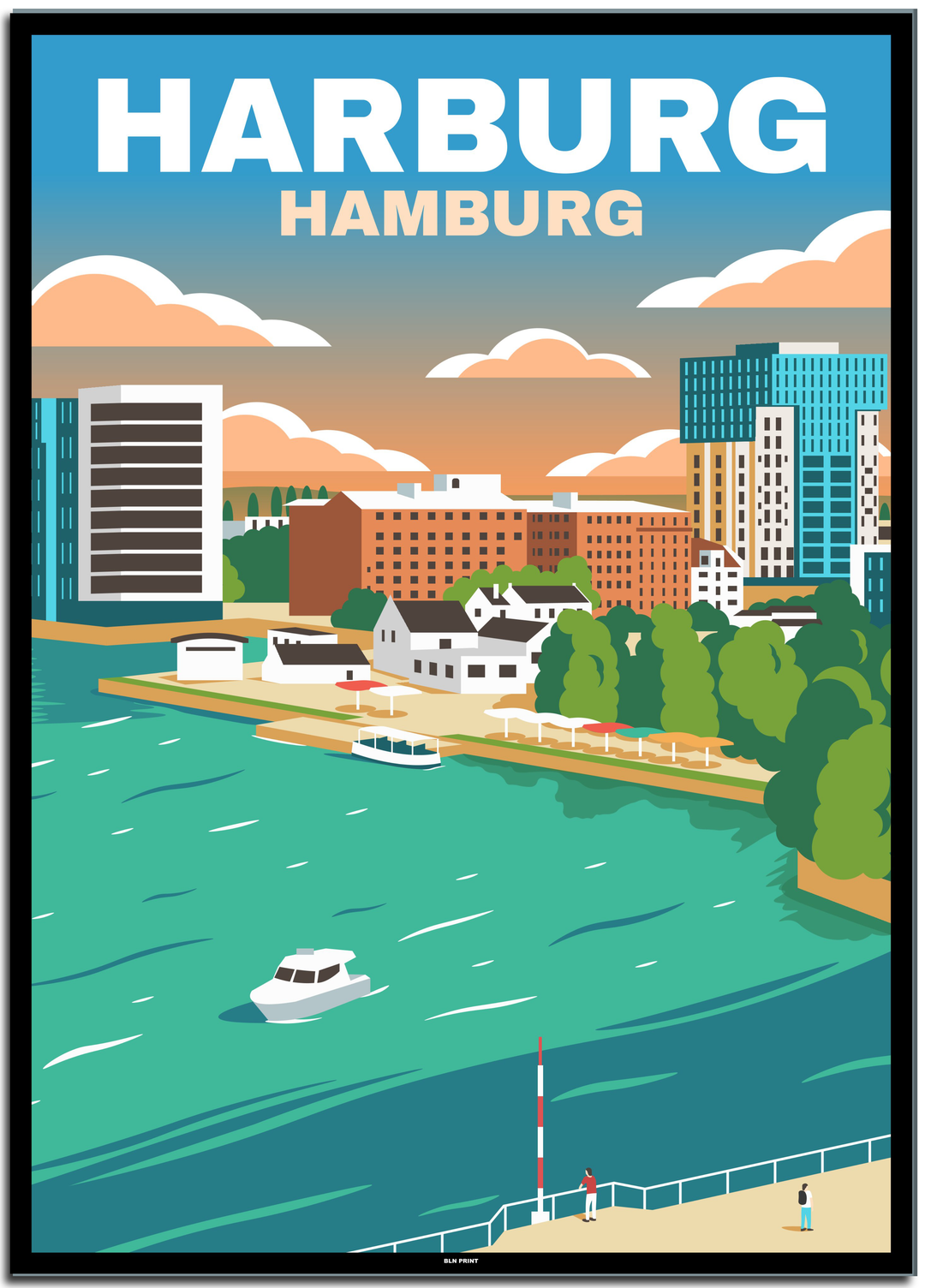 vintage hamburg poster shop #50x70cm-schwarzer-farbrand