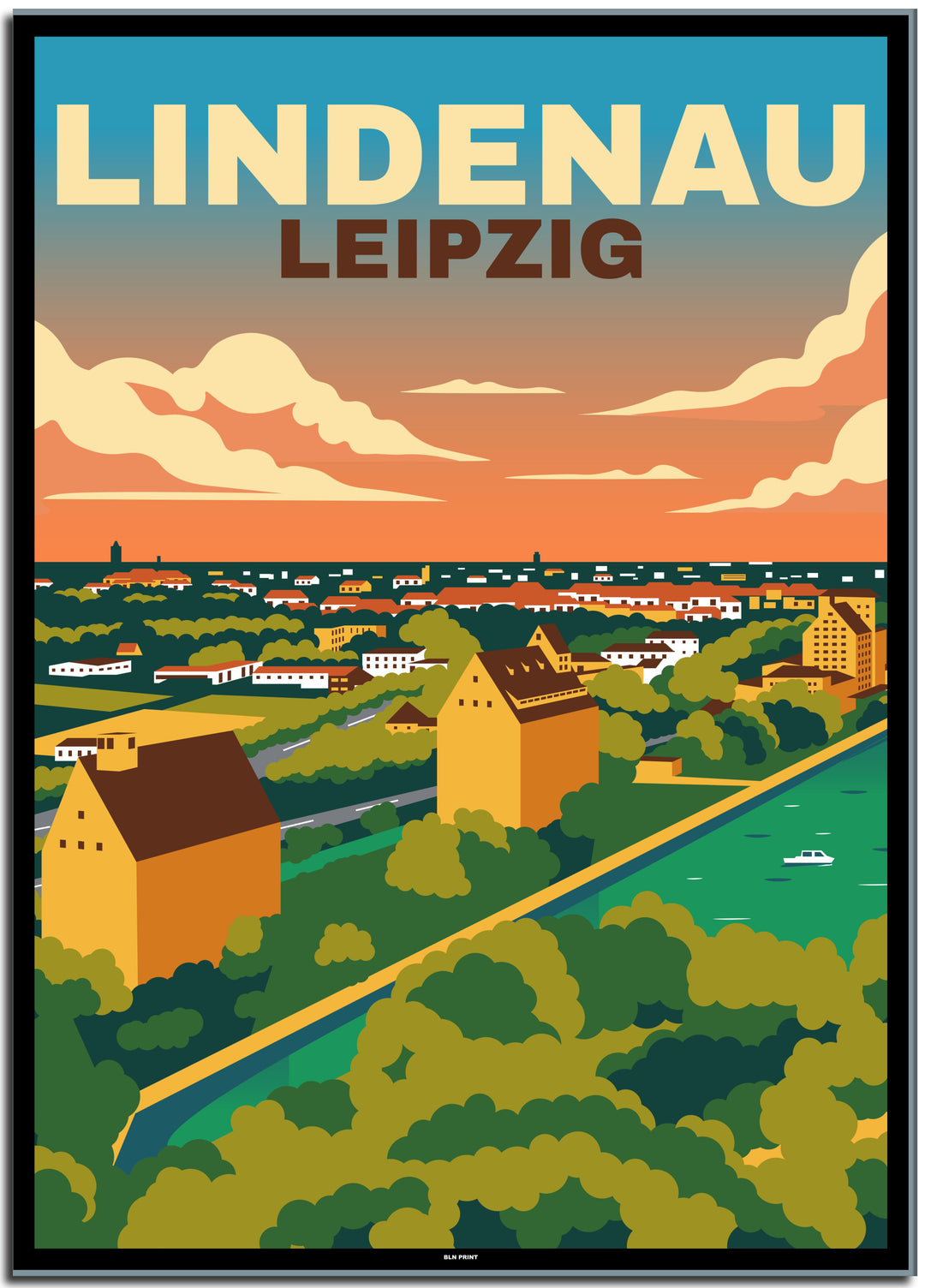vintage leipzig poster shop #50x70cm-schwarzer-farbrand