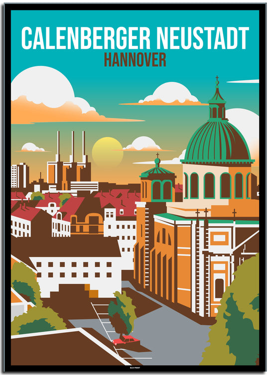 vintage hannover poster shop #50x70cm-schwarzer-farbrand