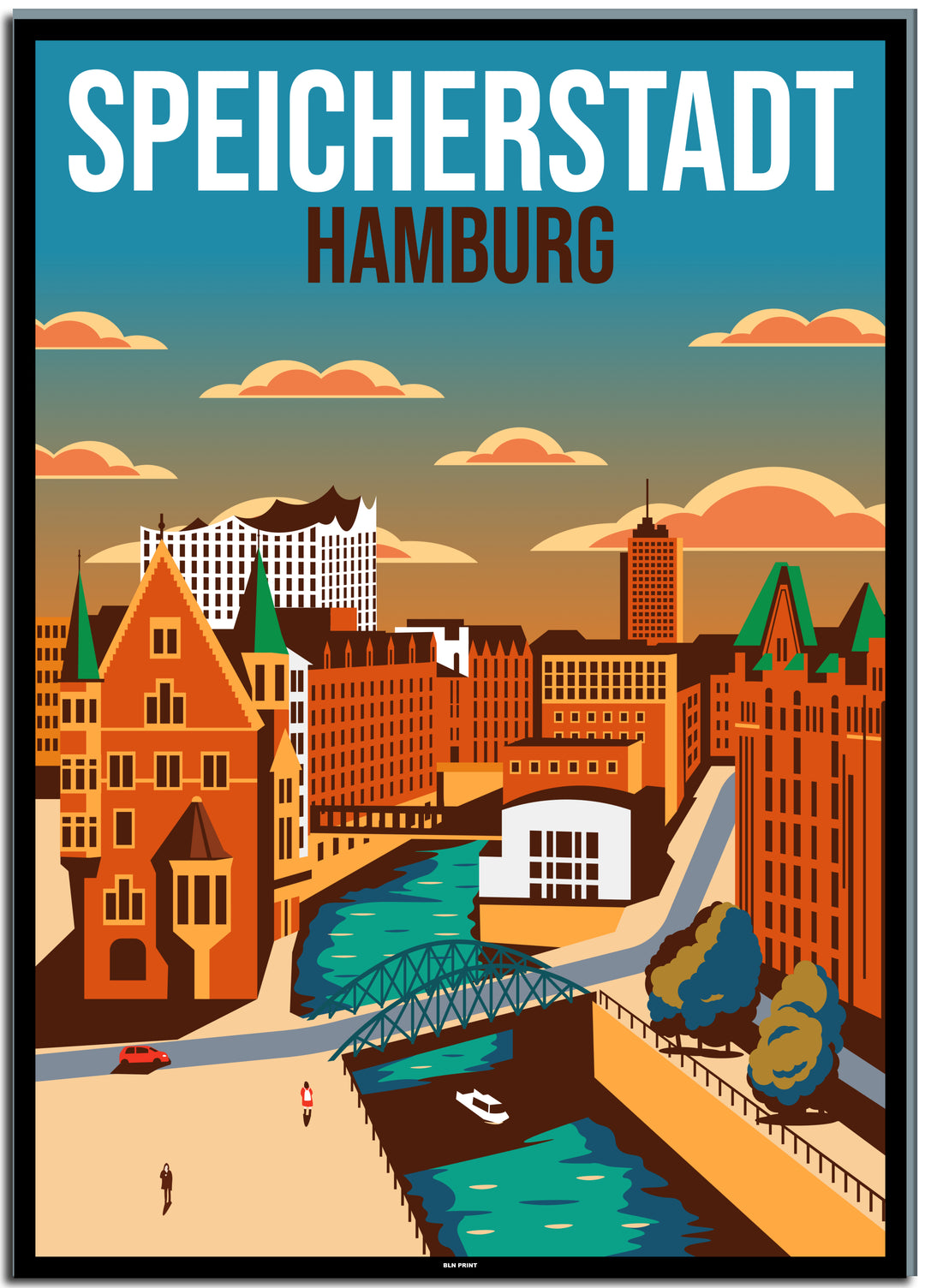 vintage hamburg poster shop #50x70cm-schwarzer-farbrand