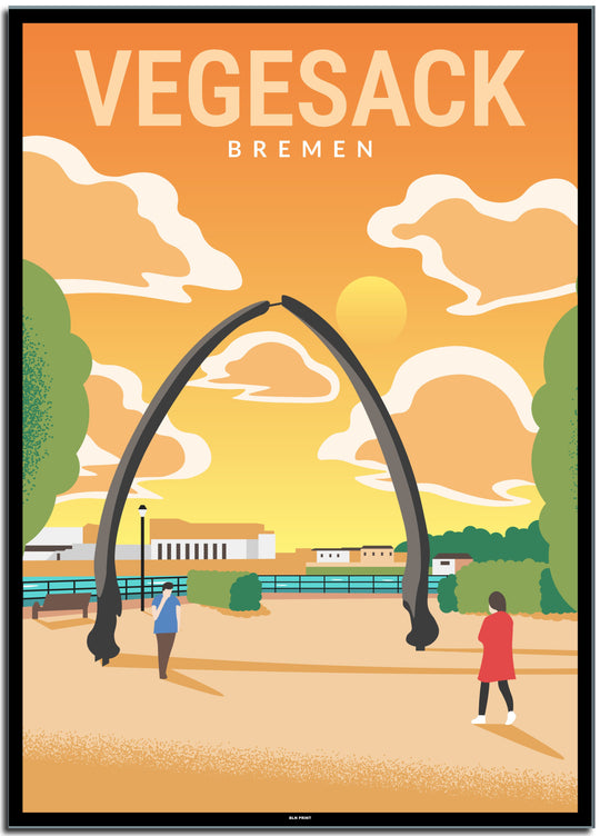 vintage bremen poster shop #50x70cm-schwarzer-farbrand