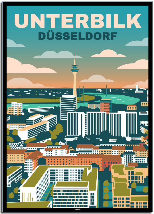 vintage düsseldorf poster shop #50x70cm-schwarzer-farbrand