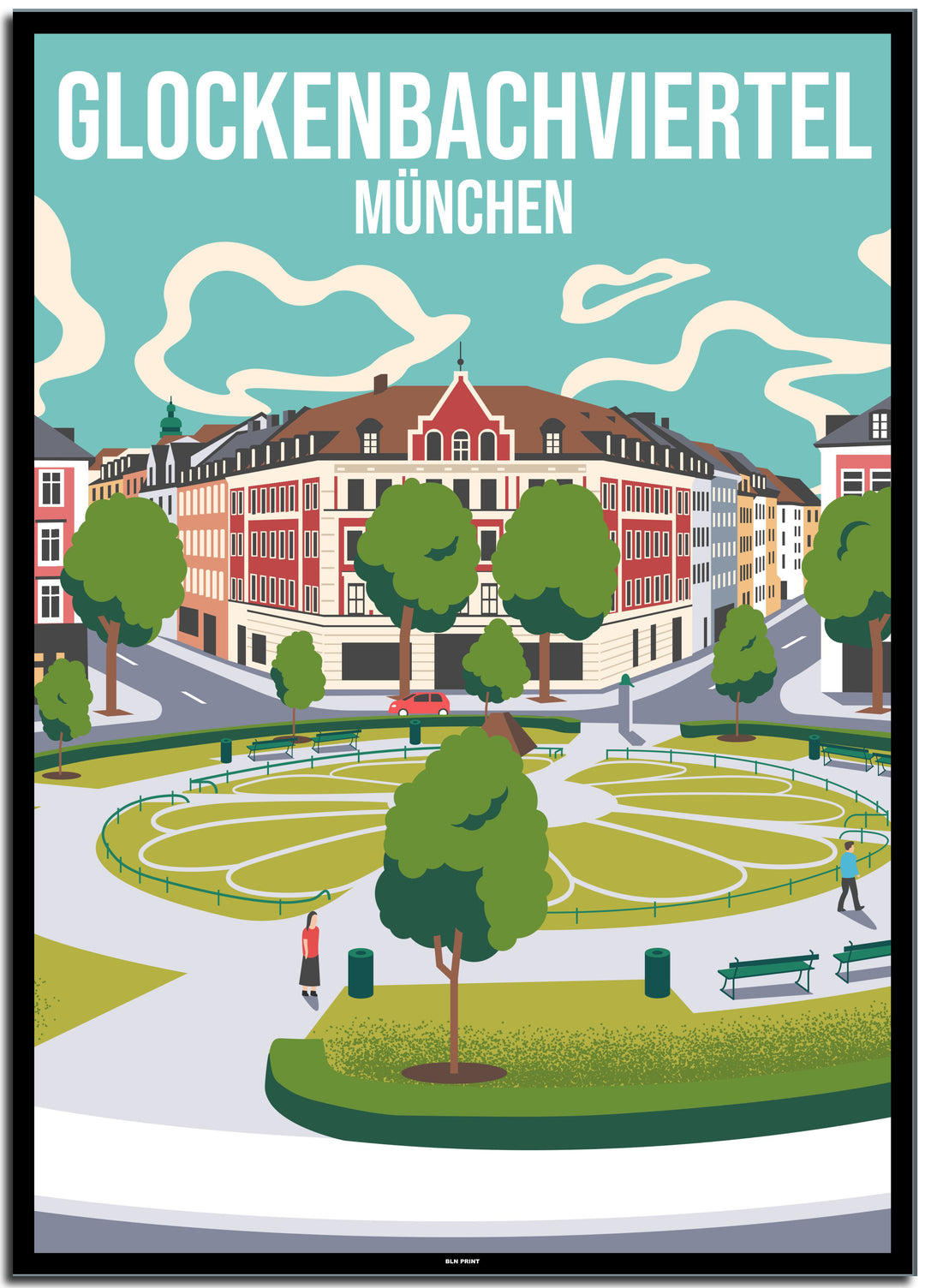 vintage münchen poster shop #50x70cm-schwarzer-farbrand