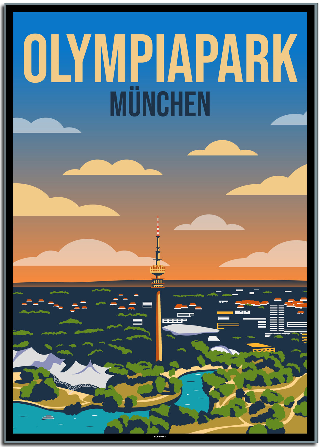 vintage münchen poster shop #50x70cm-schwarzer-farbrand