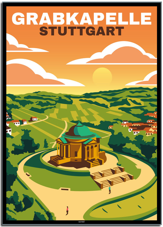 vintage stuttgart poster shop #50x70cm-schwarzer-farbrand