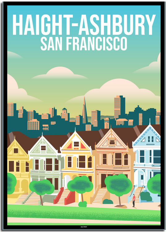 vintage travel poster San Francisco #50x70cm-schwarzer-farbrand