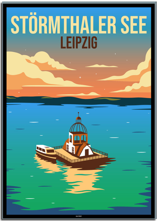 vintage leipzig poster shop #50x70cm-schwarzer-farbrand