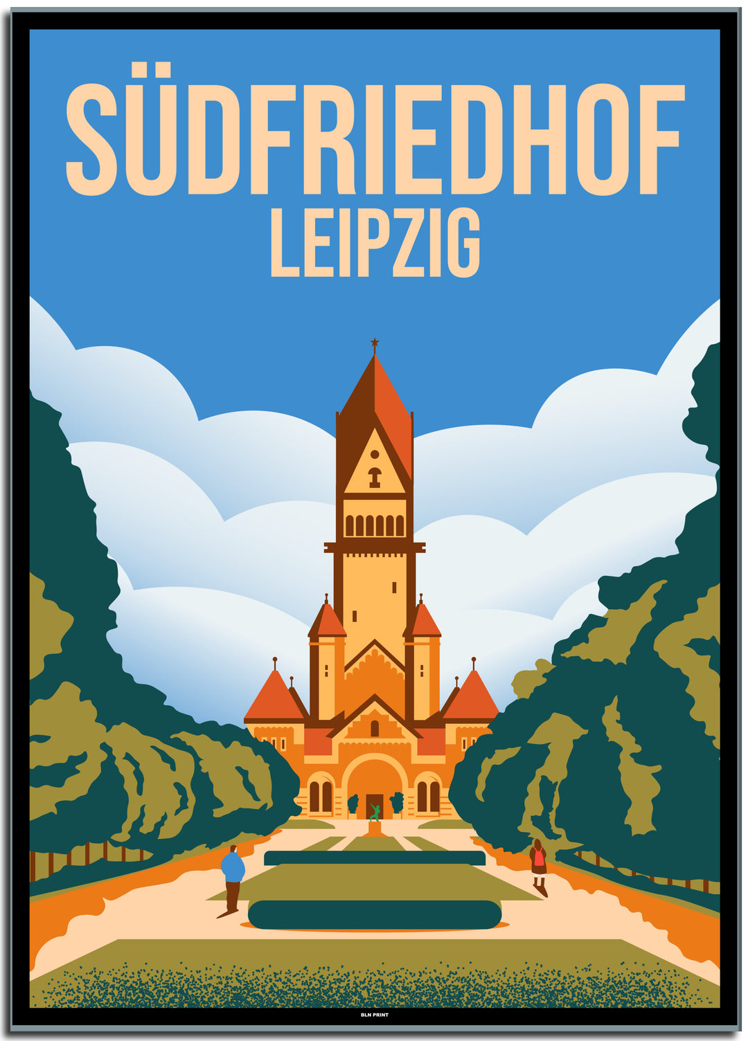 Südfriedhof Leipzig (1) - Vintage Travel Poster