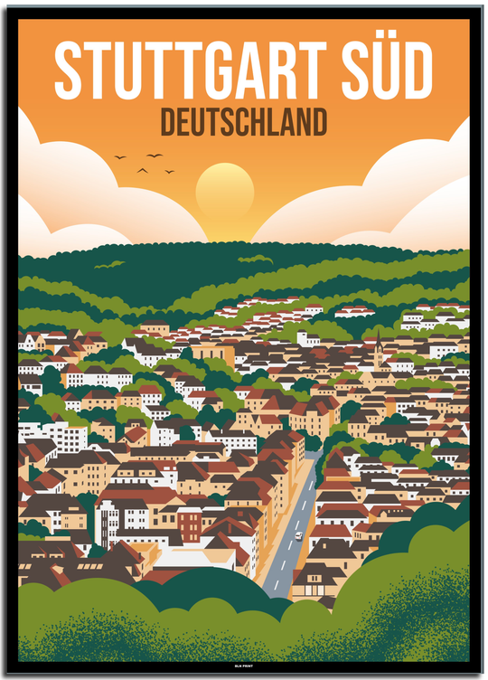 vintage stuttgart poster shop #50x70cm-schwarzer-farbrand