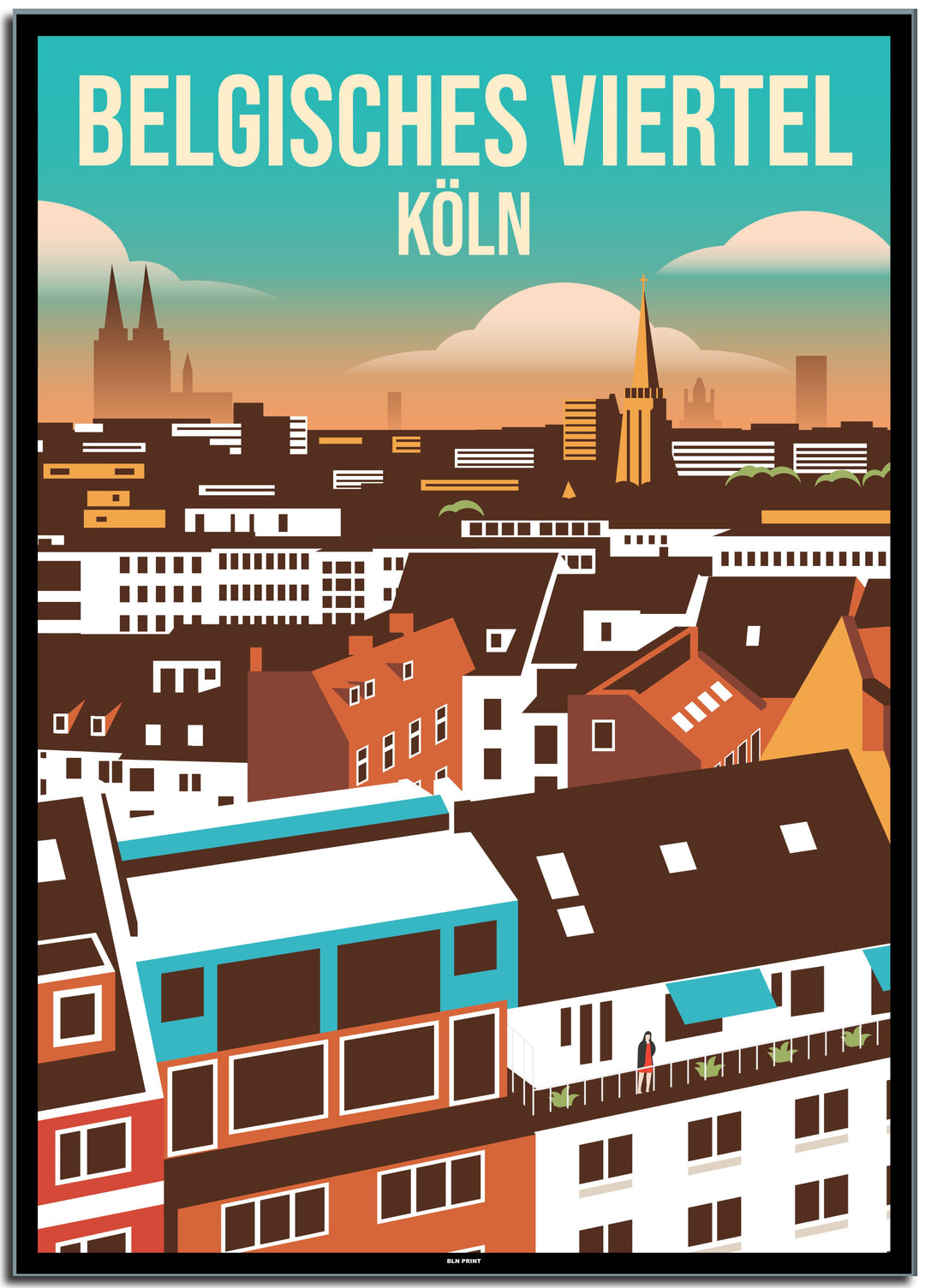 vintage köln poster shop #50x70cm-schwarzer-farbrand