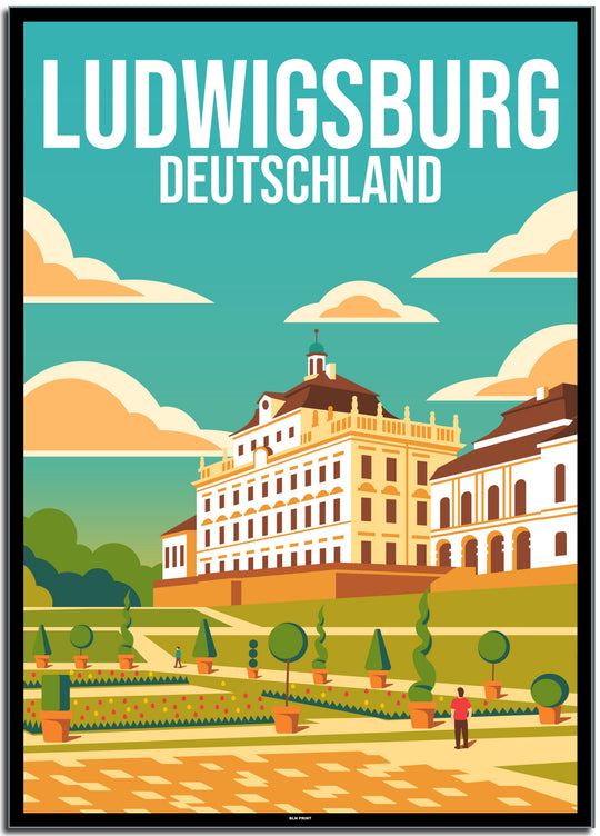 vintage stuttgart poster shop #50x70cm-schwarzer-farbrand