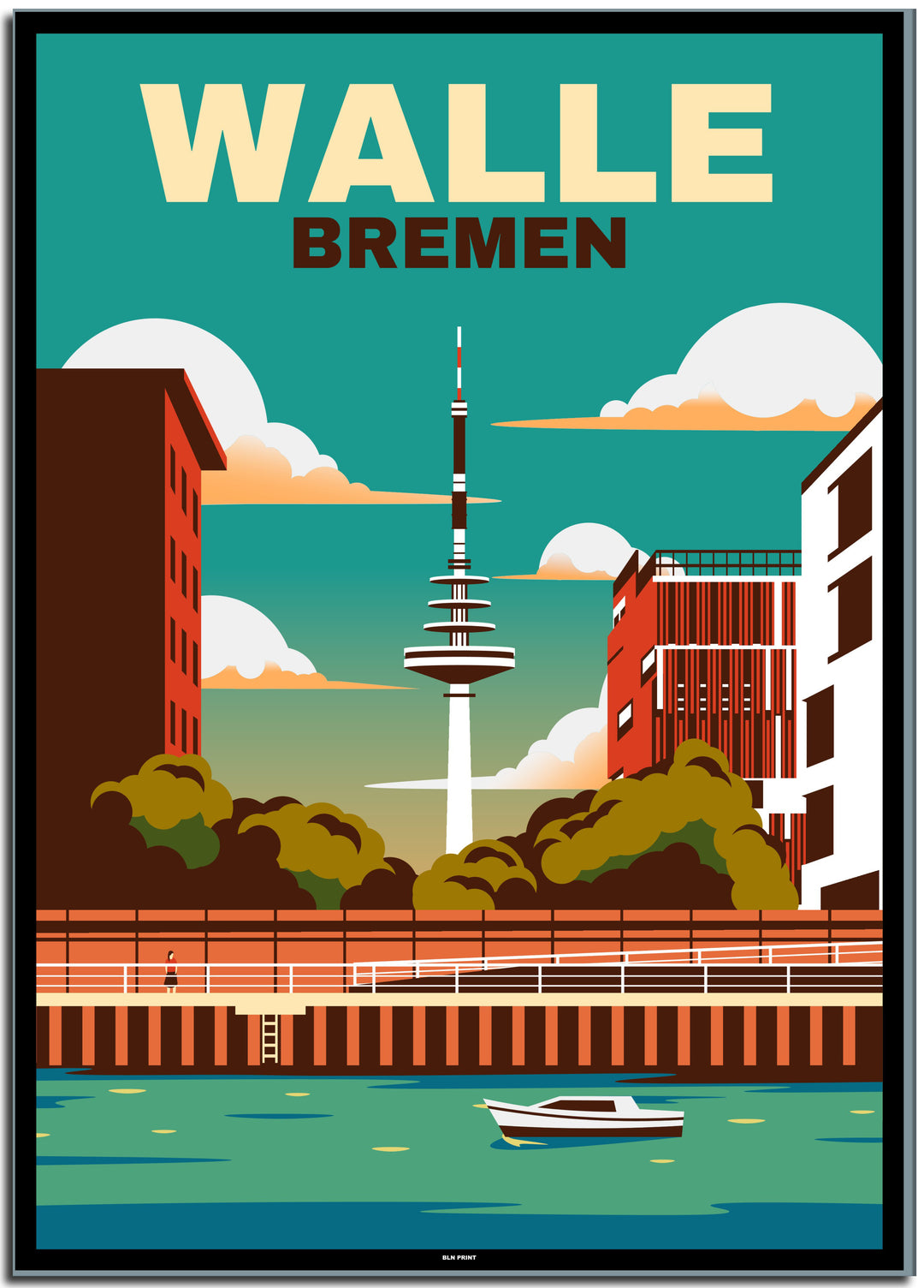 vintage berlin poster shop #50x70cm-schwarzer-farbrand