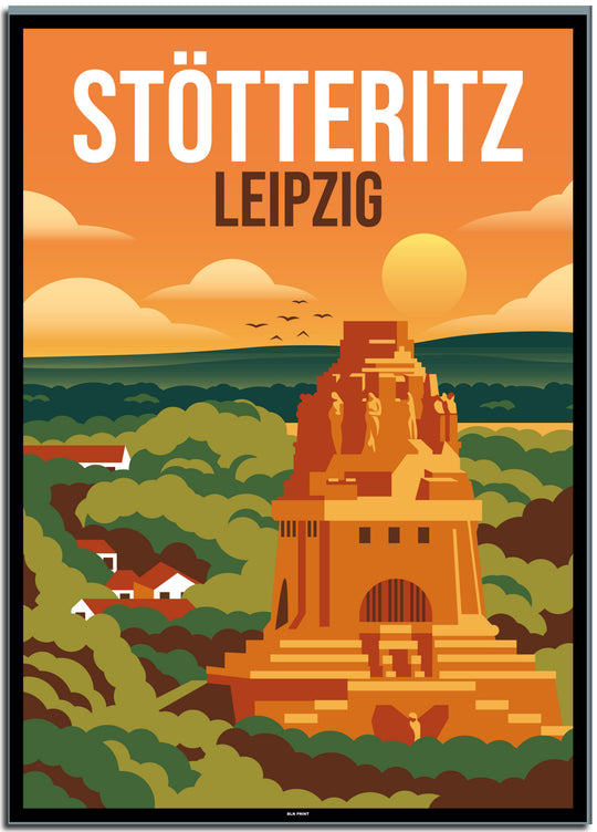 vintage leipzig poster shop #50x70cm-schwarzer-farbrand