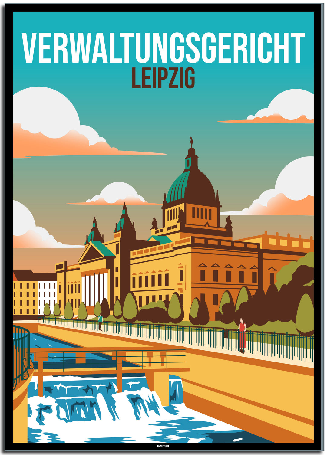 vintage leipzig poster shop #50x70cm-schwarzer-farbrand